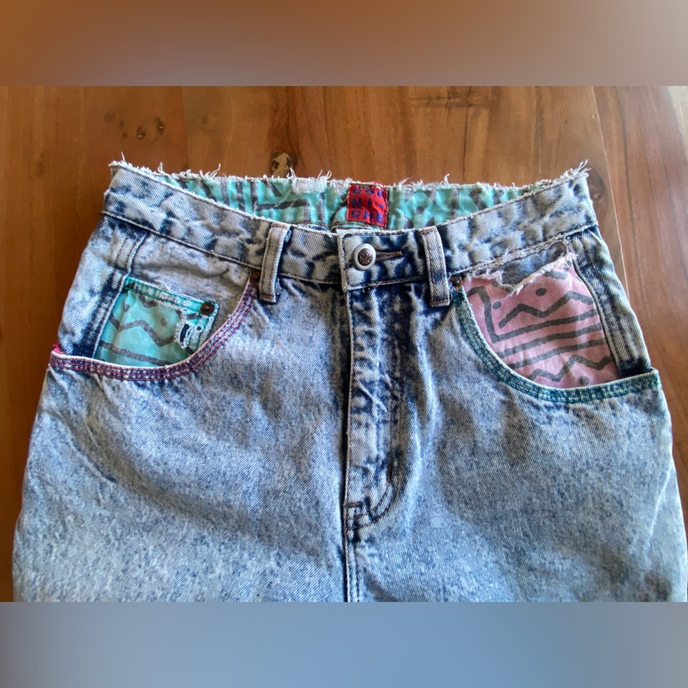 Vintage Corniche Acid Wash Neon Accent Jeans